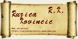 Ružica Kovinčić vizit kartica